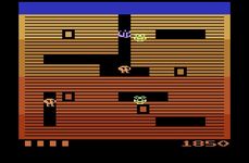 une photo d'Ã©cran de Dig Dug sur Atari 2600